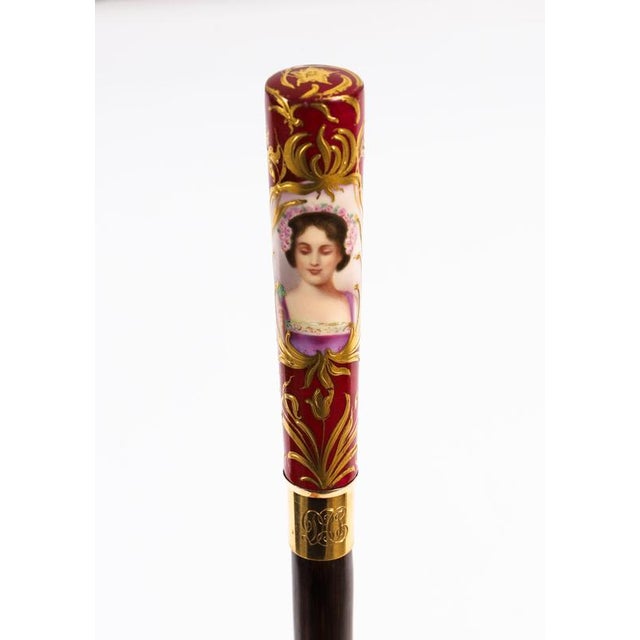 Gold Antique French Sevres Porcelain Walking Sword Stick, 1890s For Sale - Image 8 of 15
