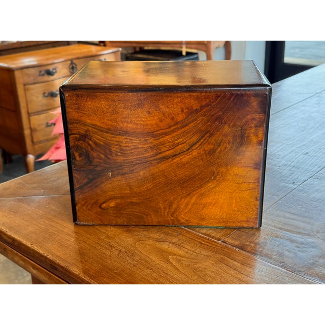 19th Century Small Hinged-Door Box With Interior Drawers For Sale - Image 9 of 10