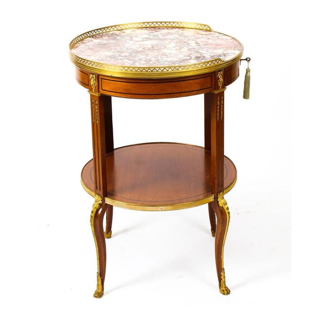 19th Century French Louis Revival Marble & Ormolu Occasional Table For Sale - Image 12 of 15
