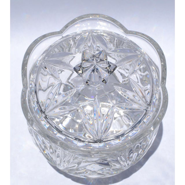 Mid 20th Century Waterford Style Boho Chic Heavy Crystal Bonbonniere Cookie Jar Bowl For Sale - Image 10 of 15