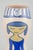 Ceramic Vase with Woman in Blue Dress Motif from Krukmakaren, Ystad, 1970s For Sale - Image 3 of 5