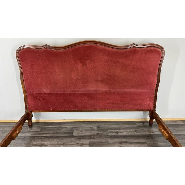 Gold Vintage French Louis XVI Walnut King Size Bed Frame For Sale - Image 8 of 12