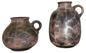 Abstract German Fat Lava Pottery Vases by Ruscha, 1960s, Set of 2