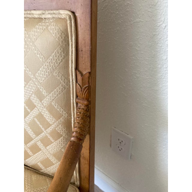 Wood Vintage French Empire Style Dolphin Carved Arm Chair For Sale - Image 7 of 8
