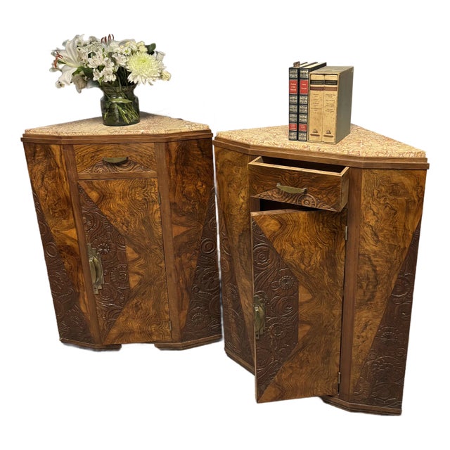 Art Deco Corner cabinets - Set of 2 For Sale