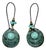 1990s Vintage Southwestern Mexican Boho Chic Faux Turquoise & Verdigris Metal Dangle Earrings - A Pair For Sale