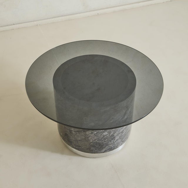 Italian Marble + Smoked Glass Coffee Table, 1970s For Sale - Image 4 of 11