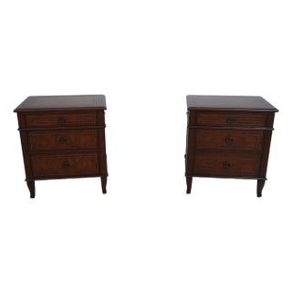 Pair Theodore Alexander Brooksby 3 Drawer Nightstands For Sale