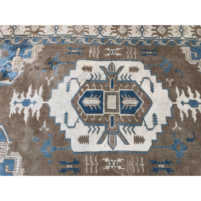 Brown Oversize Handmade Oushak Turkish Area Rug For Sale - Image 8 of 11