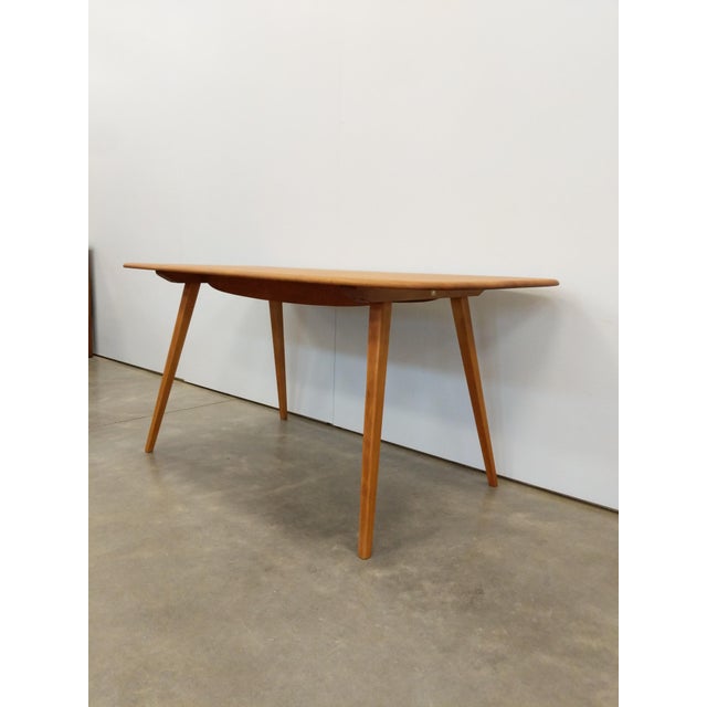 Mid-Century Modern Vintage Ercol Plank Dining Table For Sale - Image 3 of 9