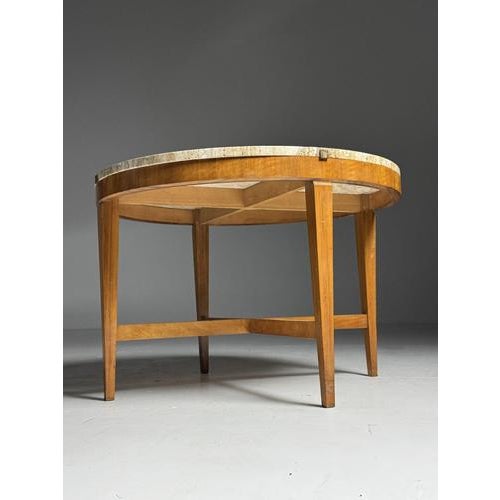 Travertine Coffee Table with Marble Top For Sale - Image 4 of 16