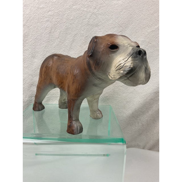 Leather Clad Bulldog Figure. 2 of 2 For Sale - Image 4 of 7