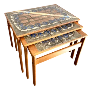 Mid-Century Modern Danish Teak Nesting Tables by Ox Art for Trioh, 1977, Set of 3