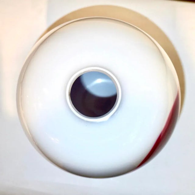 Formia 1980 Italian Vintage Purple Blue White Murano Glass Modern Design Vases - Set of 2 For Sale - Image 9 of 12