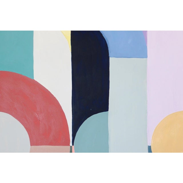 2026, Art Deco Painting Triptych of Subtle Sway, Acrylic Paint on Watercolor Paper, Vivid Tones by Natalia Roman For Sale - Image 10 of 11