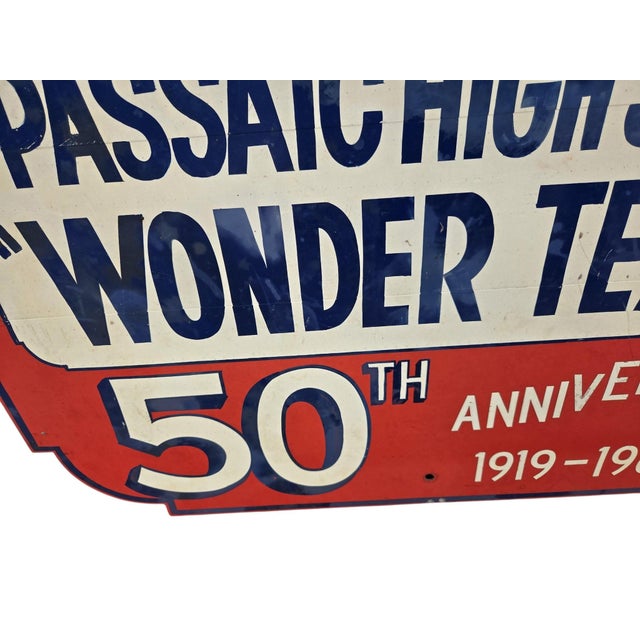 Mid-Century Modern Rare 1969 Passaic High School Basketball Sign Wonder Team 50th Anniversary Nj For Sale - Image 3 of 17