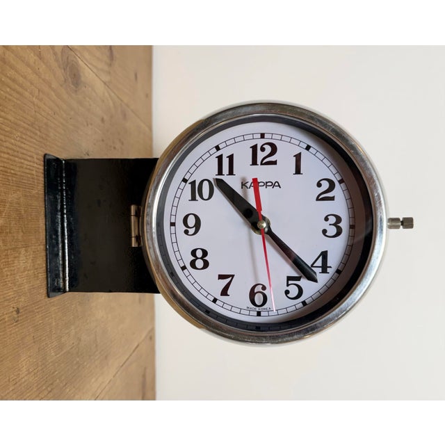 1980s Vintage Black Kappa Ship Double Sided Wall Clock, 1980s For Sale - Image 5 of 18
