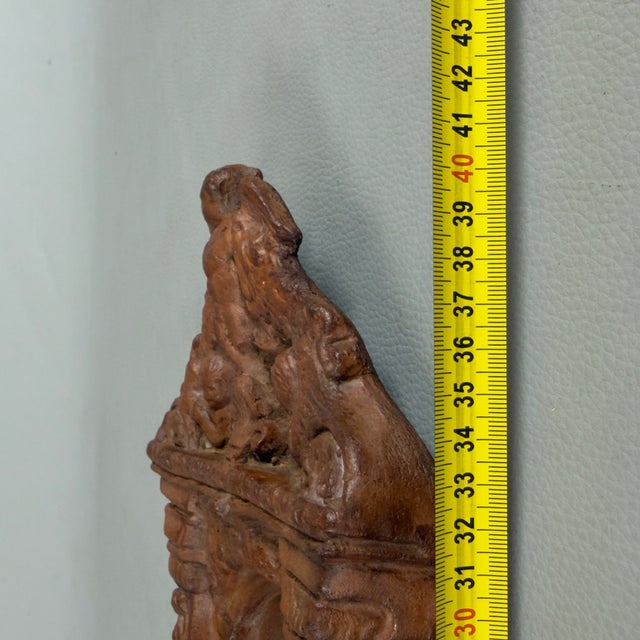 Vintage Terracotta Holy Water Stoup with Madonna and Child, 20th Century For Sale - Image 10 of 11