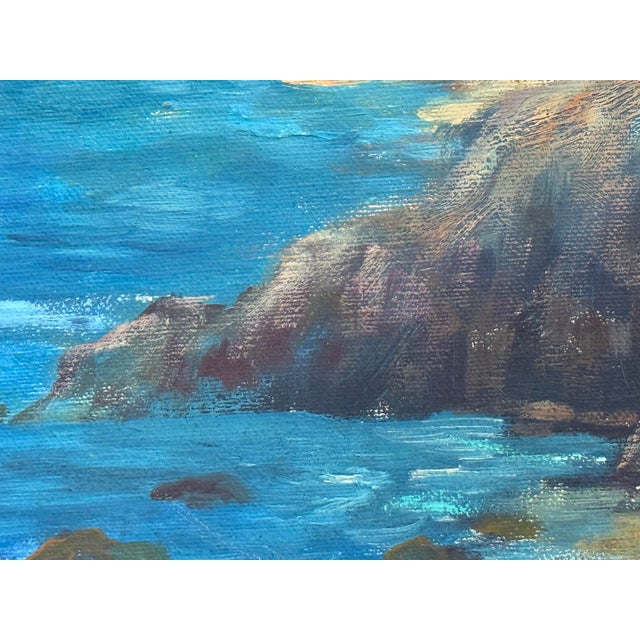 Textile Alfonso Coastal Beach Scene Painting on Canvas For Sale - Image 7 of 12