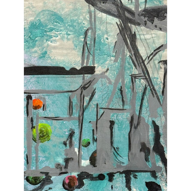 Jazz Artwork With Fluorescent Accents, Artist Unknown For Sale - Image 10 of 12