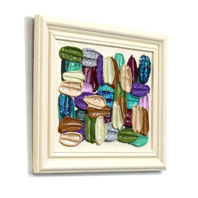 Abstract Juicy Marks - Colorful Impasto Textural Thick Paint Framed Abstract Painting by Shiri Phillips For Sale - Image 3 of 9