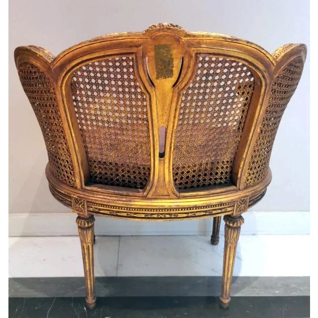 Large French Louis XVI Style Chair in Vienna Straw, 1950 For Sale - Image 6 of 13