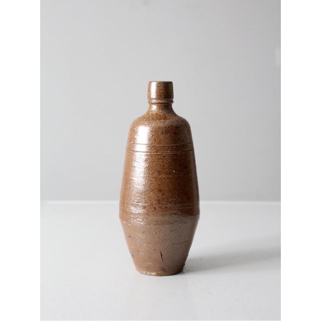 Brown Vintage Studio Pottery Vase For Sale - Image 8 of 9