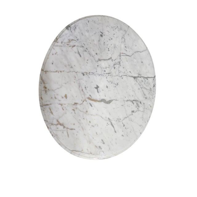 Vintage Kimball Carrara Marble Topped Cherry Table Trio For Sale - Image 9 of 12