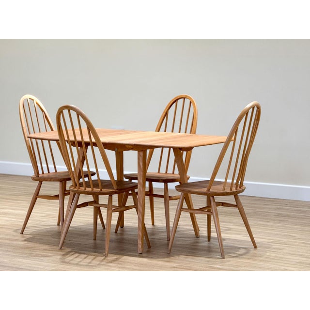 Folding Table and Quaker Chairs by Lucian Ercolani for Ercol, 1960s, Set of 5 For Sale - Image 12 of 18