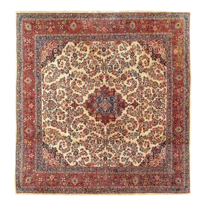 1920s Pasargad DC Fine Hand Knotted Persian Antique Square Sarouk Rug