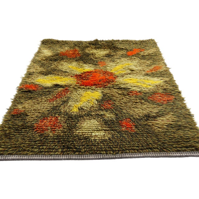 Mid-Century Modern Vintage Swedish Rya Rug, 02'05 X 04'02 For Sale - Image 3 of 10