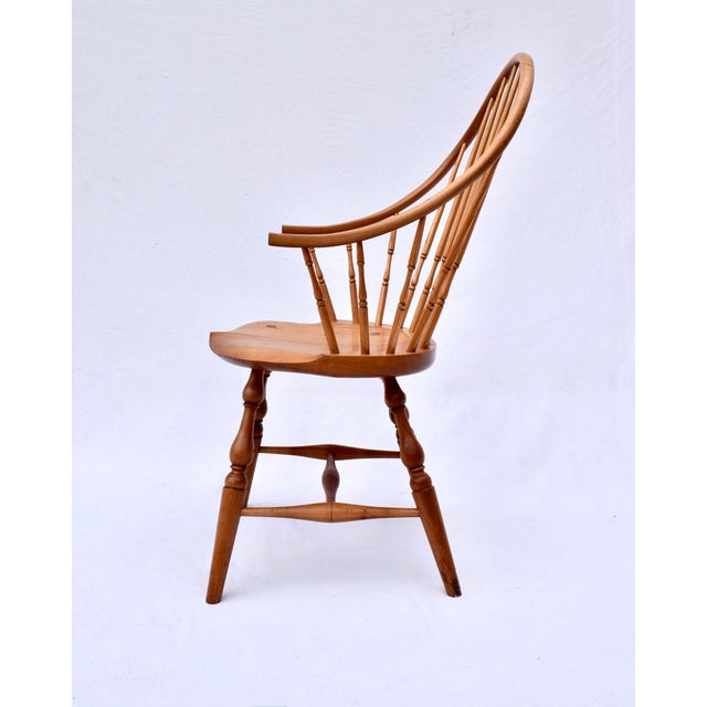 Bespoke Set of Six Windsor Continuous Arm Chairs, Solid Cherry, 1990s For Sale - Image 13 of 13