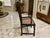 Art Nouveau Antique Art Nouveau Ladderback Black Dining Side Desk Hall Arm Chair W/Cane Seat 41“ Tall For Sale - Image 3 of 9