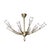 Mid-Century Modern Mid-Century Tulip Form Chandelier in Brass & Frosted Glass W/ Enamel Detailing For Sale - Image 3 of 11