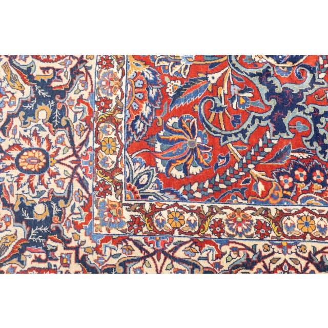 Antique Persian Isfahan Rug 9'0" X 12'0" For Sale - Image 10 of 12