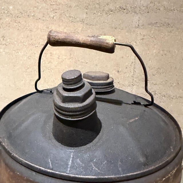 1950s Vintage Phillips 66 5-Gallon Metal Gas or Oil Container Industrial Mid-Century For Sale - Image 5 of 11