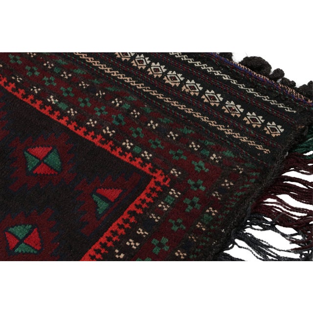 Rug & Kilim’s Baluch Tribal Scatter Rug in Burgundy With Geometric Patterns For Sale In New York - Image 6 of 8