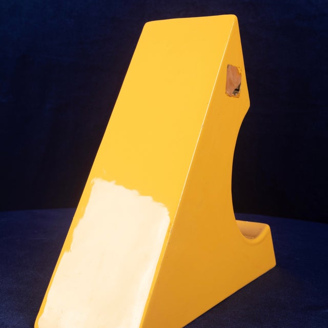 Italian Space Age Sculptural Yellow Glazed Ceramic Vase, 1970s For Sale - Image 13 of 18