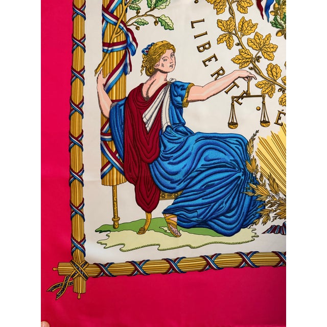 1980s Hermès République Française 1989 Silk Scarf Designed by Joachim Metz For Sale - Image 5 of 12