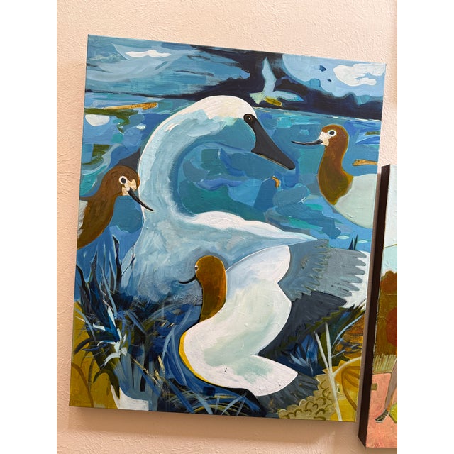 “Nosey Neighbors” a Swan Painting by LWren Walraven For Sale - Image 11 of 18