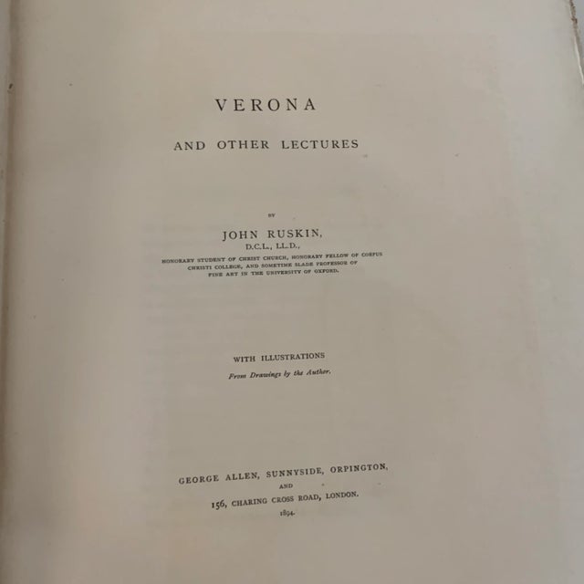 1894 John Ruskin Verona and Other Lectures Book For Sale - Image 4 of 10
