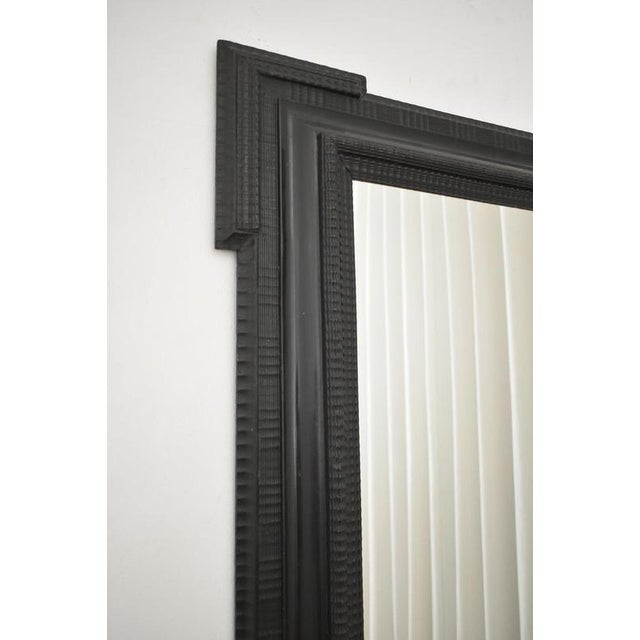 Carved Ebonised Wooden Mirror For Sale - Image 3 of 6