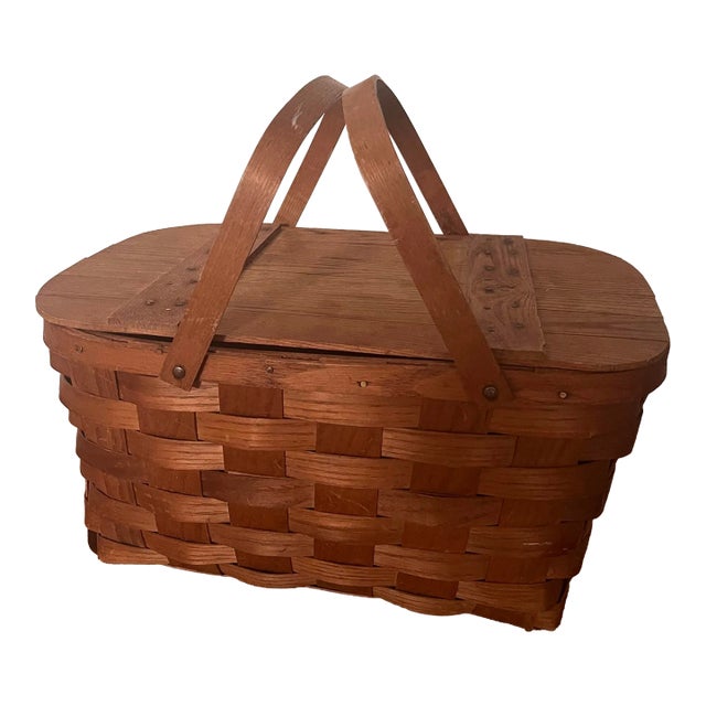 Vintage Basketville Picnic Basket Made in Putney Vermont For Sale