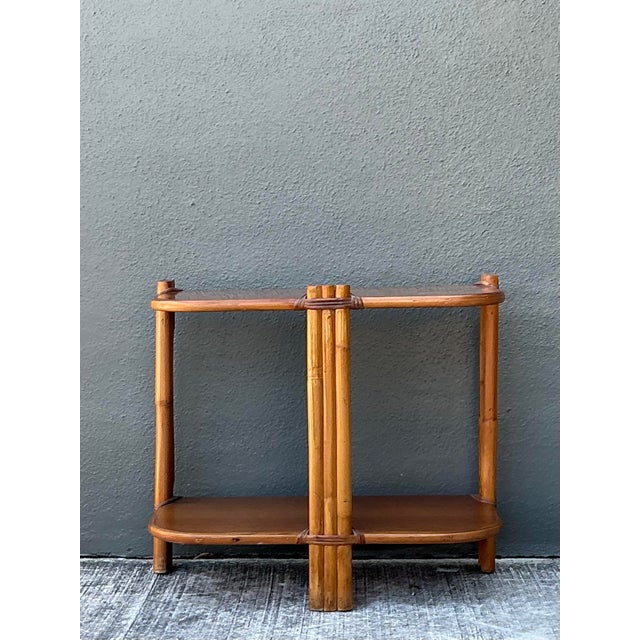 Vintage MCM Rattan Side Table For Sale In West Palm - Image 6 of 12