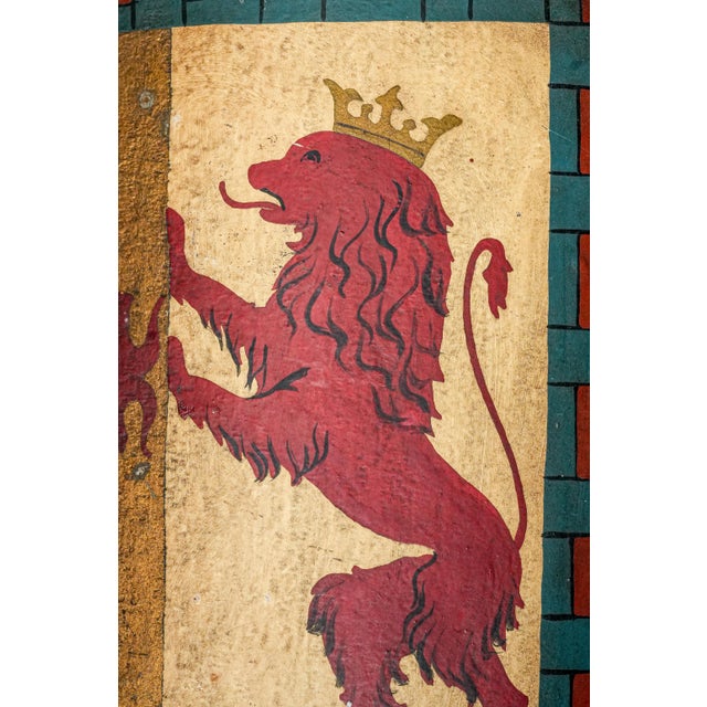 Collection of Three Antique Hand-Painted Metal Shields English Medieval Heraldic Designs Art For Sale - Image 12 of 17