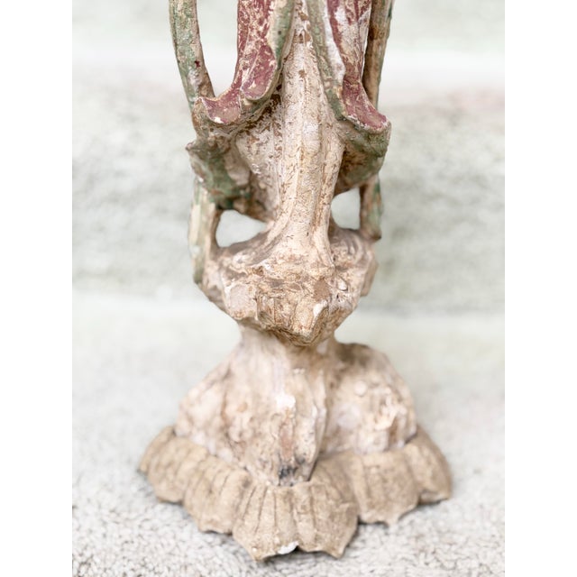 Antique Chinese 16.5” Tall Kuan Yin Wood Statue For Sale - Image 9 of 11