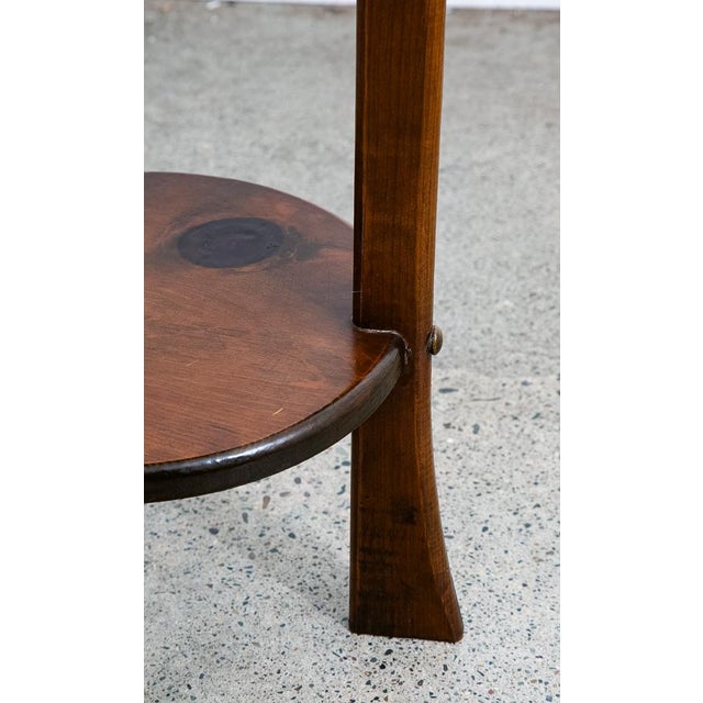 Antique Pedestal Plant Stand Torchere Solid Wood Side Table Smoking Round 3 Leg For Sale In Sacramento - Image 6 of 10