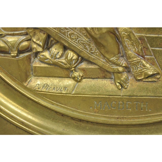 19th Century Emile Louis Picault Macbeth Bronze Relief Pedestal Compote Tazza Dish For Sale - Image 9 of 18