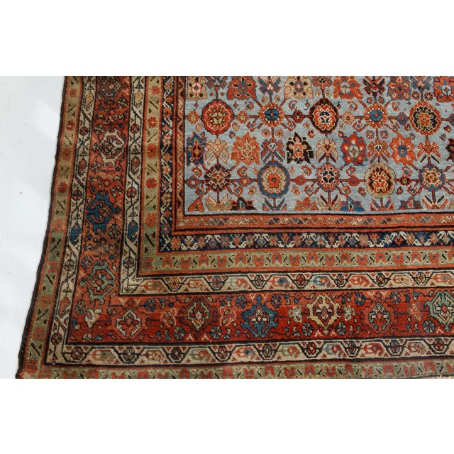 Blue Authentic 19th Century Persian Sultanabad Handmade Wool Carpet For Sale - Image 8 of 8