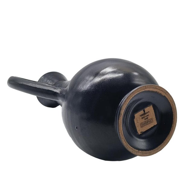 Black Bucchero Ceramic Jug by Gio Ponti for Costantino, Italy, 1998 For Sale - Image 6 of 11